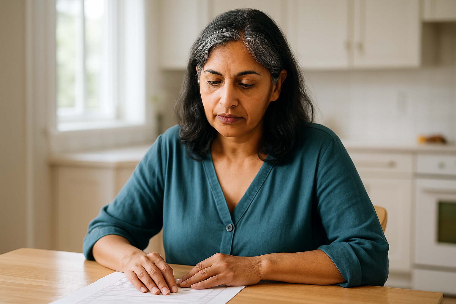 Woman reviewing a consultation checklist before her deep plane facelift surgery in Turkey