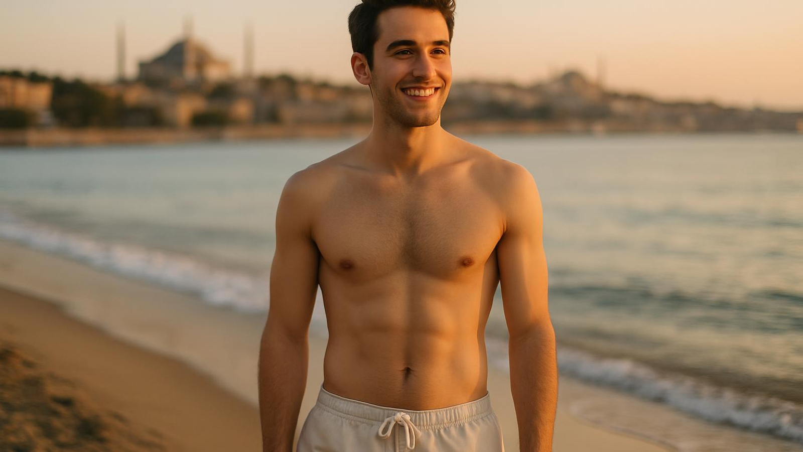 Male chest contouring results Istanbul Turkey clinic setting